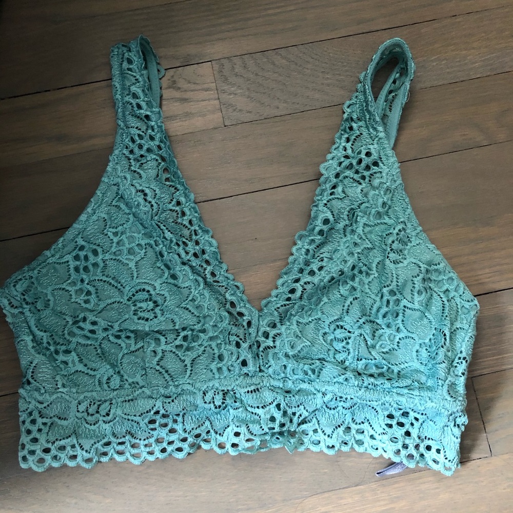 WORN ONCE Aerie size L teal bralette
